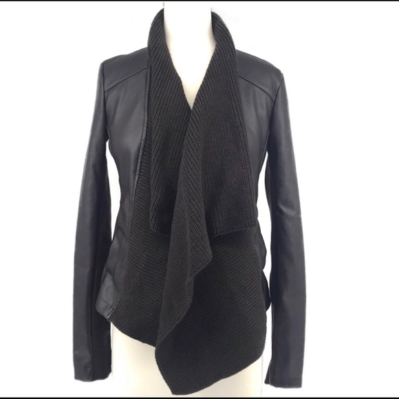 Bar III Jackets & Blazers - Deep Merlot Drape-Front Faux-Leather Jacket